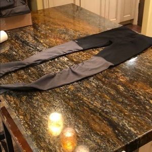 ALO Yoga Goddess Ribbed Legging Black/Gray S